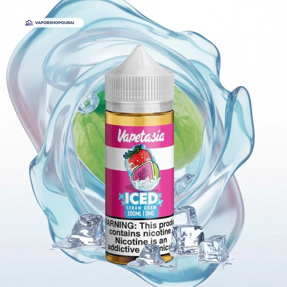 Vapetasia 100ml E-Liquid In UAE 70 iced-straw-guaw