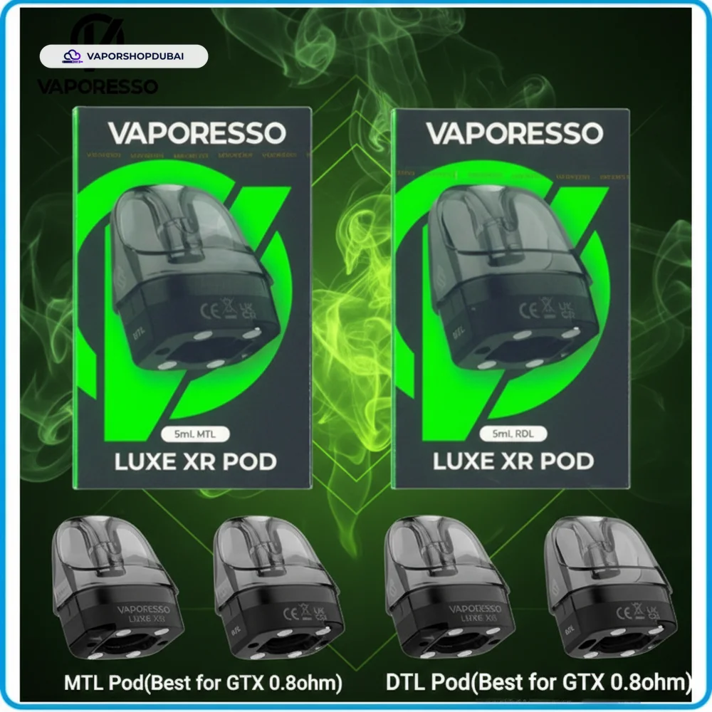 Vaporesso Luxe XR Empty Pods 5ml 2pcs In UAE 1 Vaporesso Luxe XR Empty Pods 5ml 2pcs In UAE
