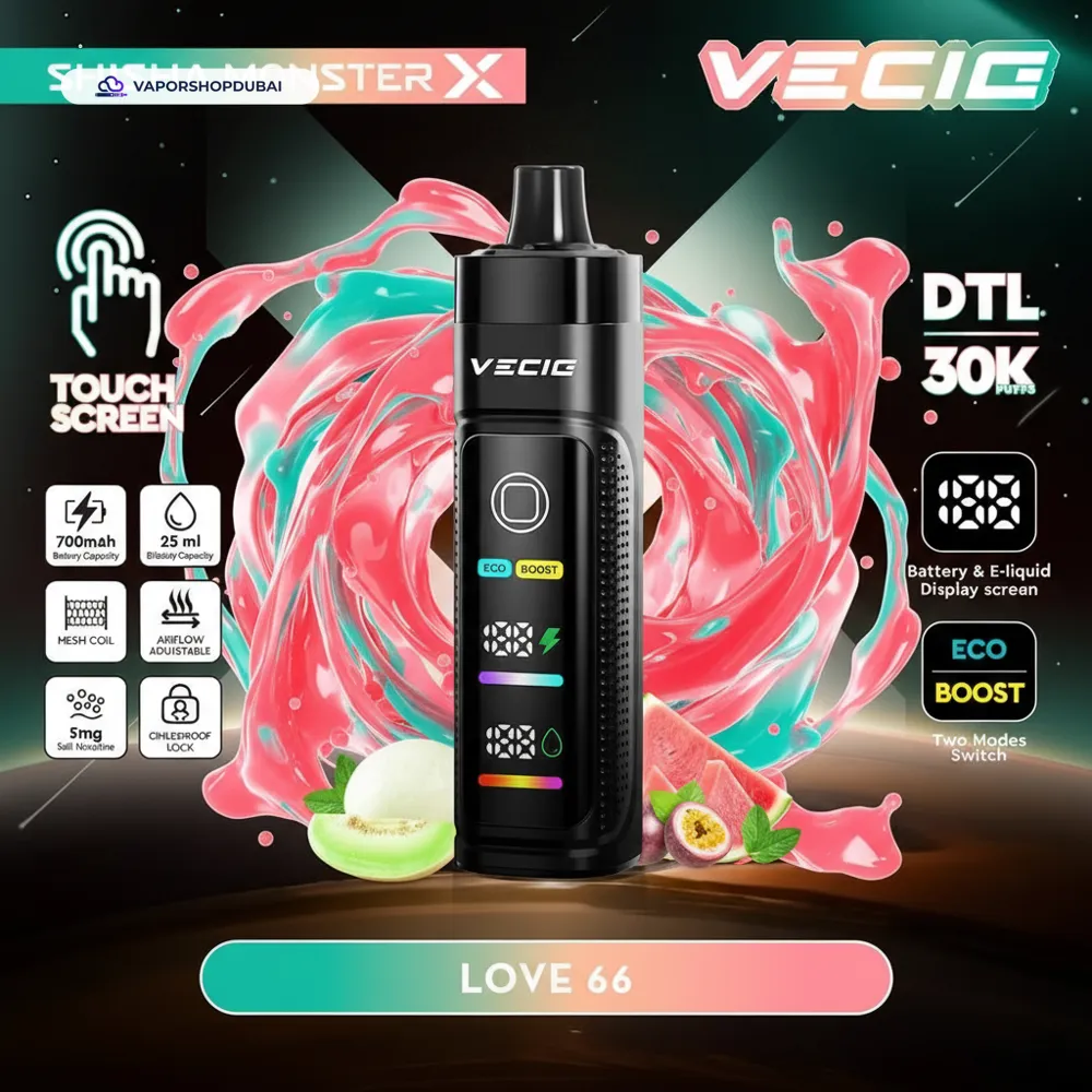 Vecig Shisha Monster X 30K DTL Disposable Hookah Disposable Vape In UAE 40 love-66