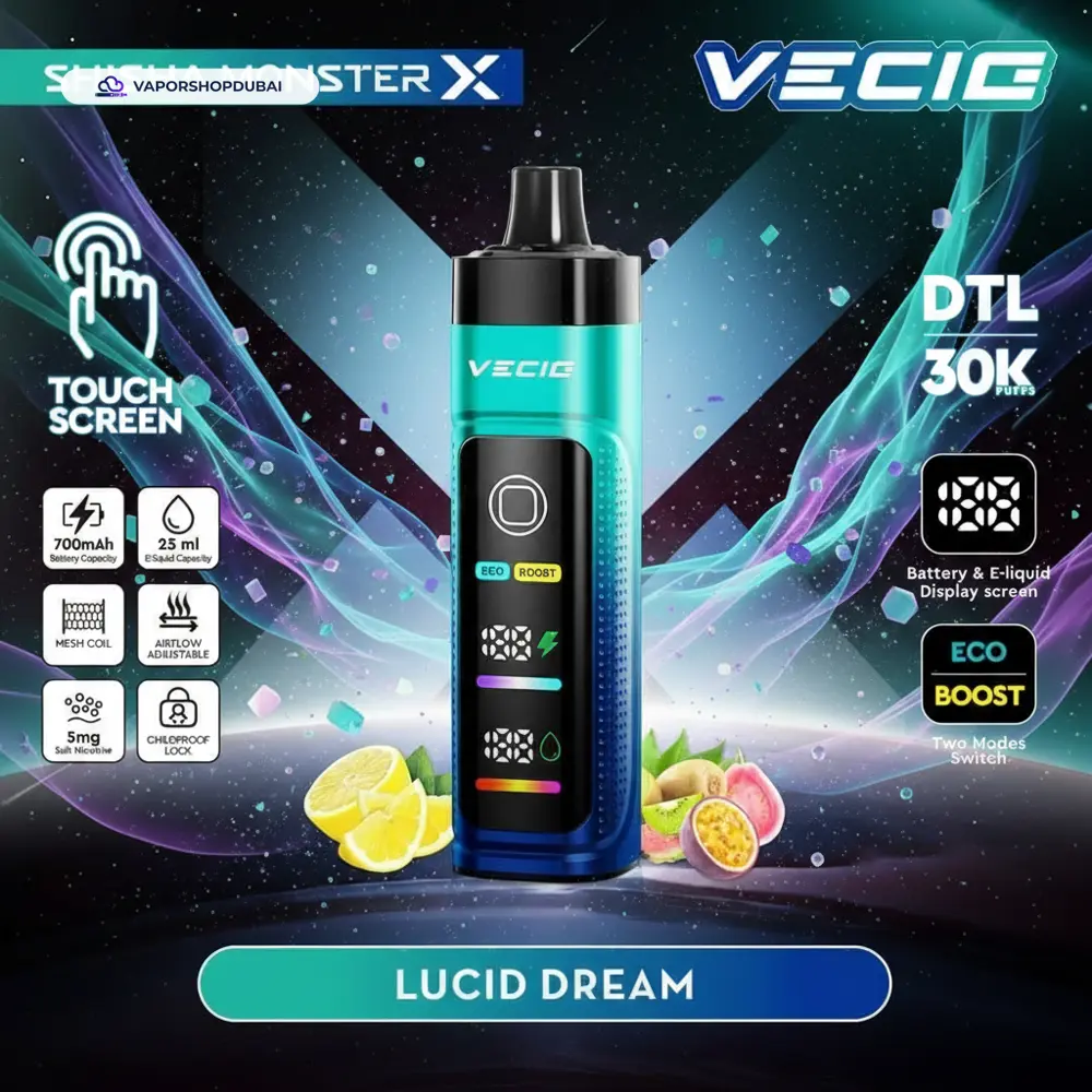 Vecig Shisha Monster X 30K DTL Disposable Hookah Disposable Vape In UAE 41 lucid-dream