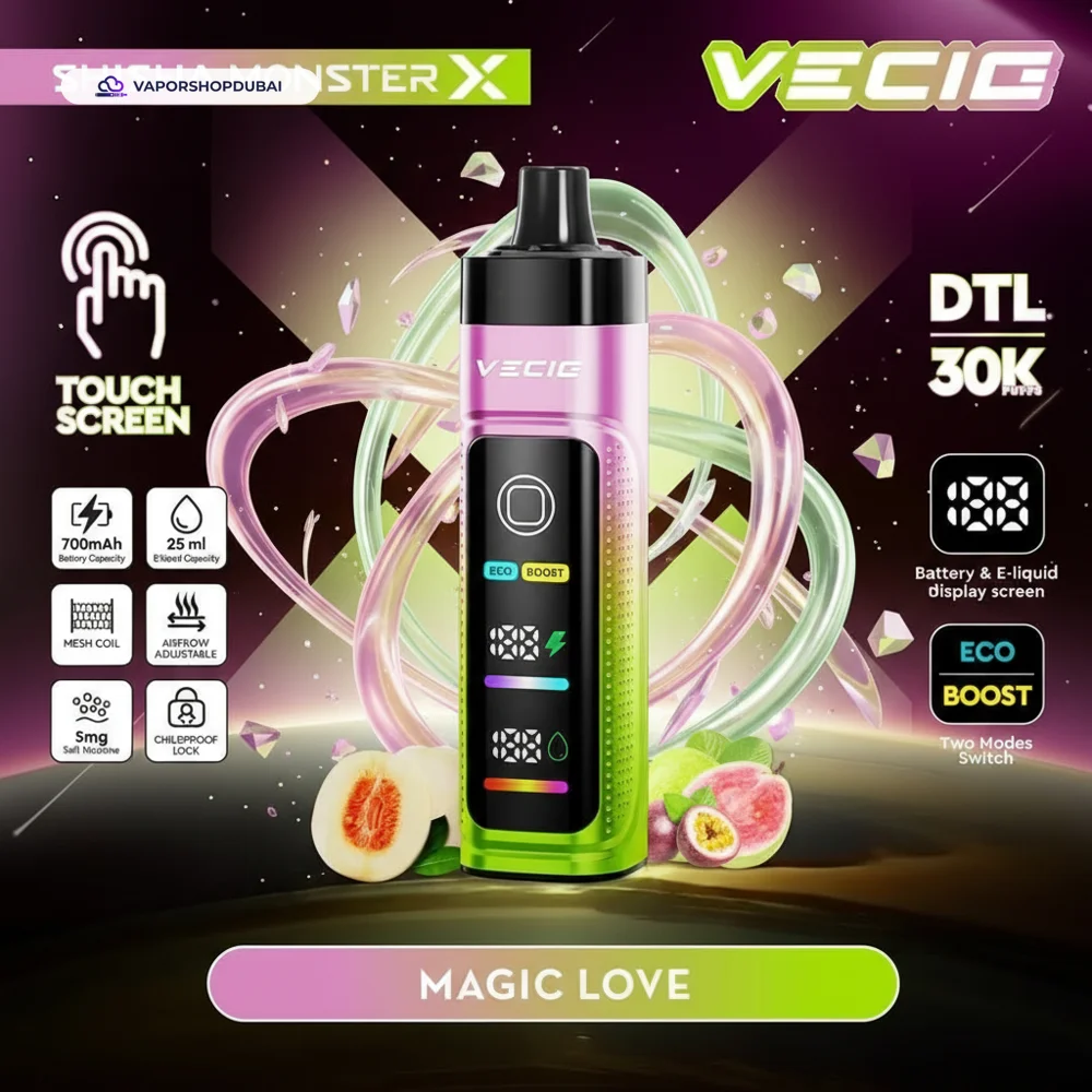 Vecig Shisha Monster X 30K DTL Disposable Hookah Disposable Vape In UAE 43 magic-love