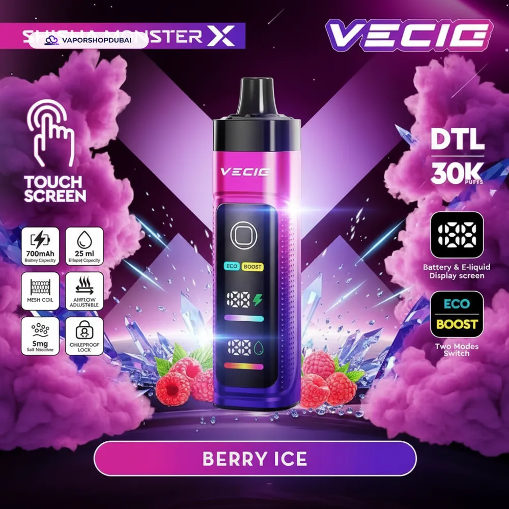 Vecig Shisha Monster X 30K DTL Disposable Hookah Disposable Vape In UAE 11 Vecig Shisha Monster X 30K DTL Disposable Hookah Vape In UAE
