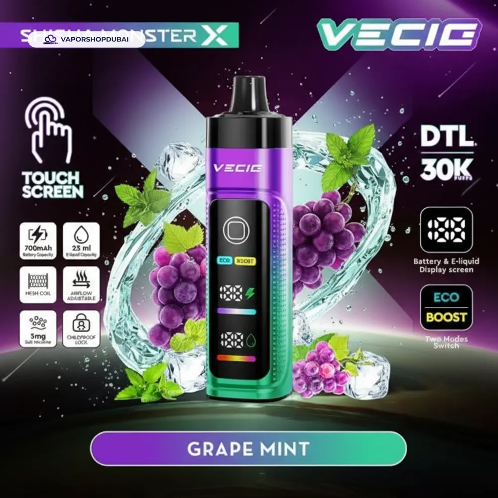 Vecig Shisha Monster X 30K DTL Disposable Hookah Disposable Vape In UAE 30 Vecig Shisha Monster X 30K DTL Disposable Hookah Vape In UAE
