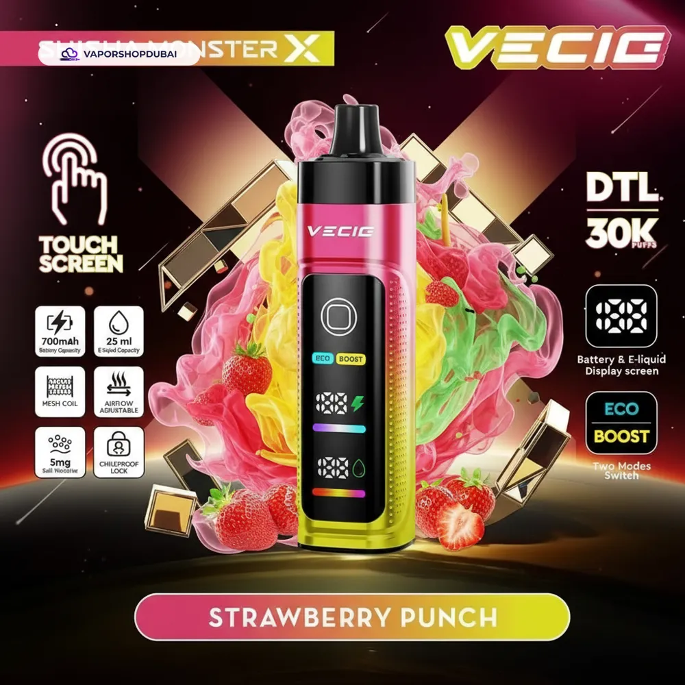 Vecig Shisha Monster X 30K DTL Disposable Hookah Disposable Vape In UAE 4 Vecig Shisha Monster X 30K DTL Disposable Hookah Vape In UAE