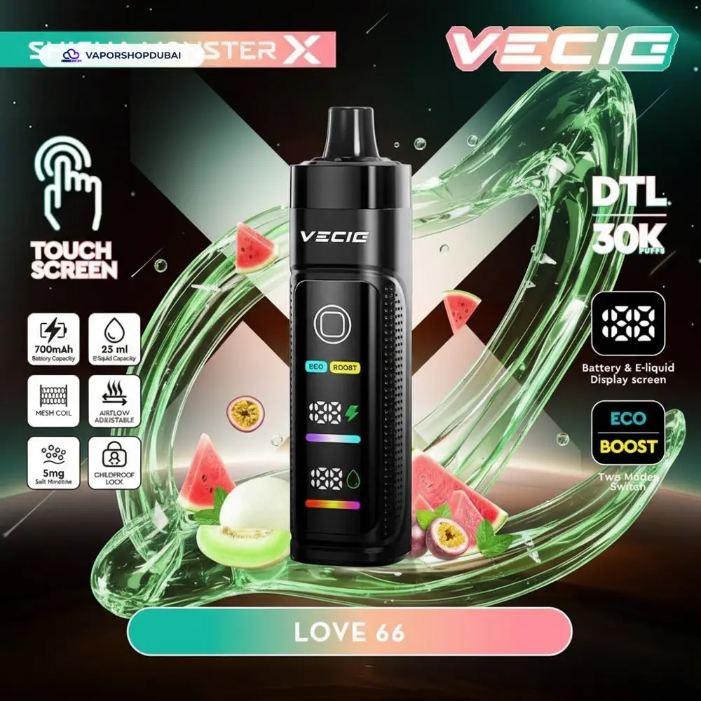 Vecig Shisha Monster X 30K DTL Disposable Hookah Disposable Vape In UAE 10 Vecig Shisha Monster X 30K DTL Disposable Hookah Vape In UAE