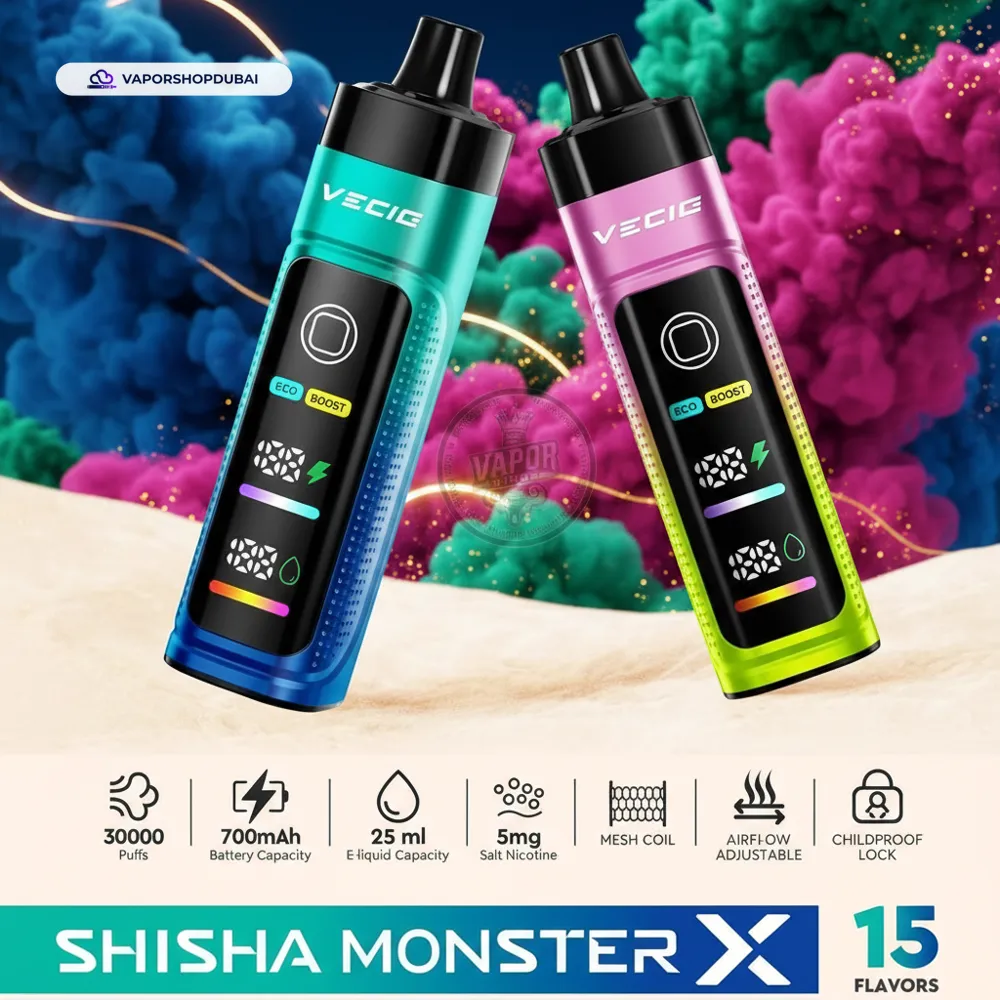 Vecig Shisha Monster X 30K DTL Disposable Hookah Disposable Vape In UAE 1 Vecig Shisha Monster X 30K DTL Disposable Hookah Vape In UAE