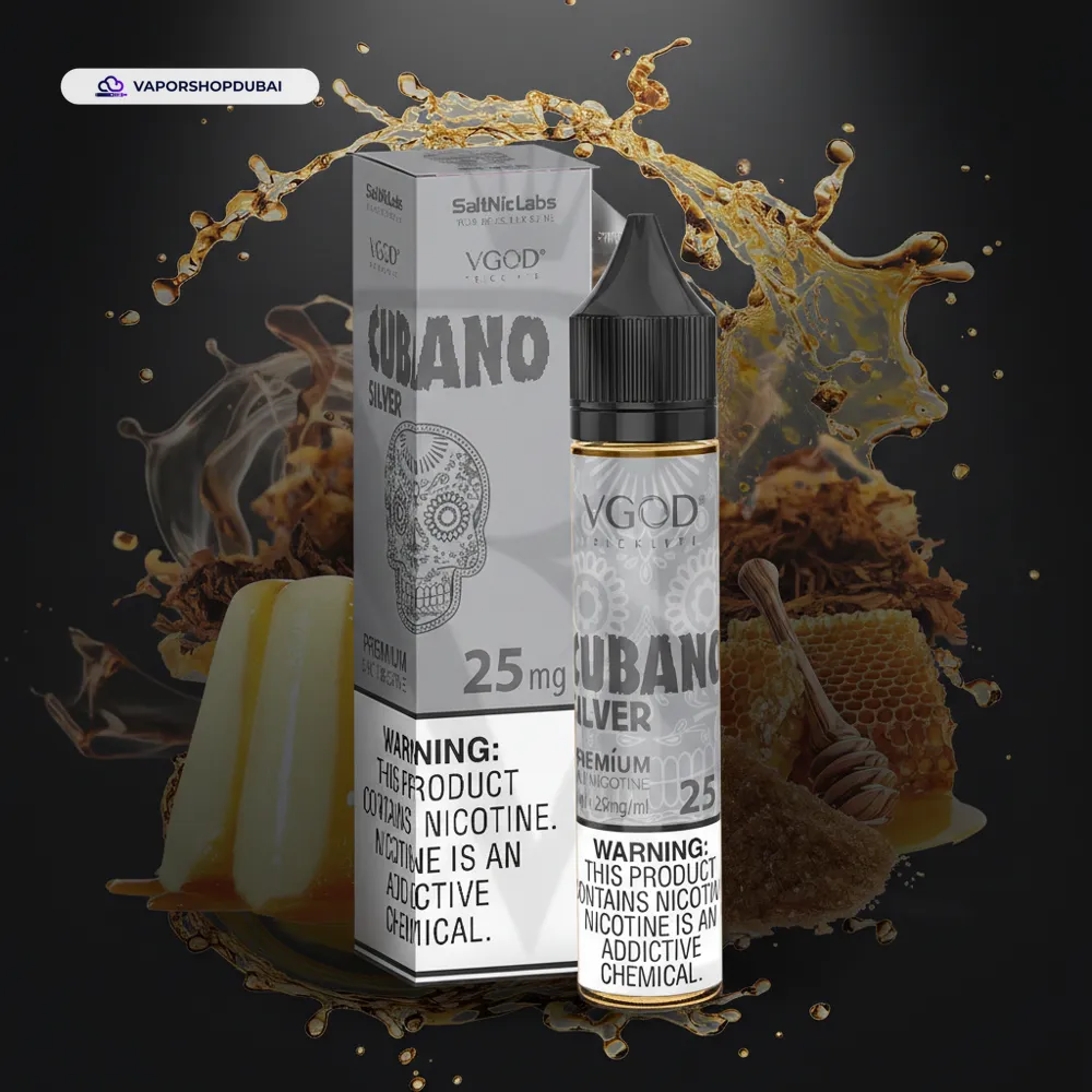 Vgod Saltnic Cubano Silver E-Liquid In UAE 1 Vgod Saltnic Cubano Silver