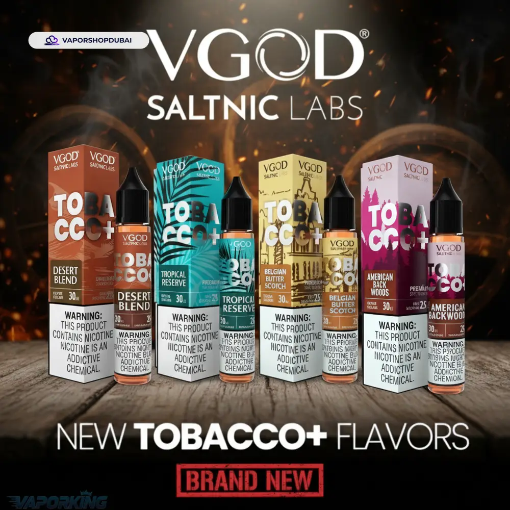 VGOD Tobacco Plus Saltnic 30ml E-Liquid In UAE 1 VGOD Tobacco Plus Saltnic 30ml E-Liquid 25mg & 50mg in DUBAI,UAE