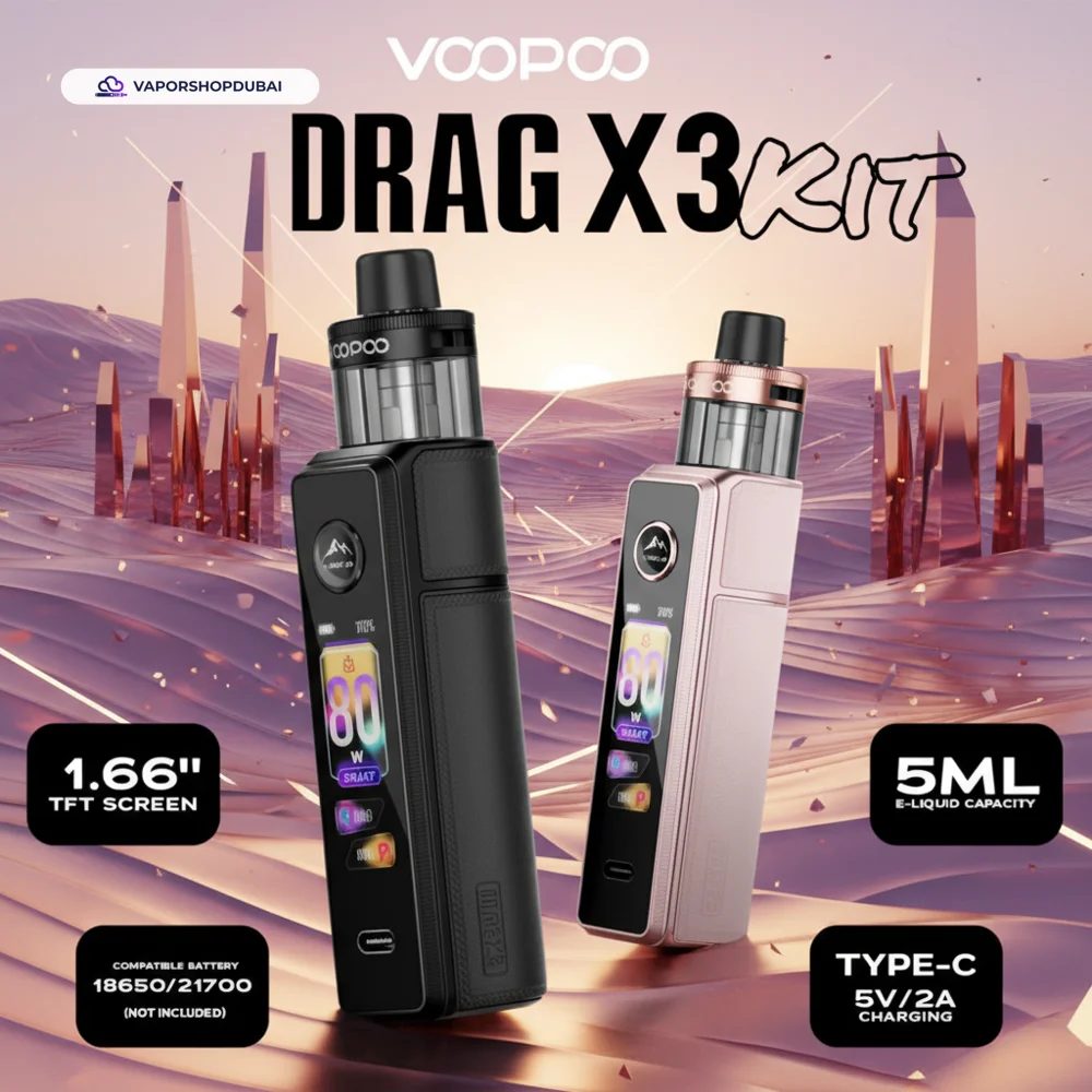 VooPoo Drag X3 Kit 80w Vape Kit In UAE 3 VooPoo Drag X3 Kit 80w In Dubai, UAE
