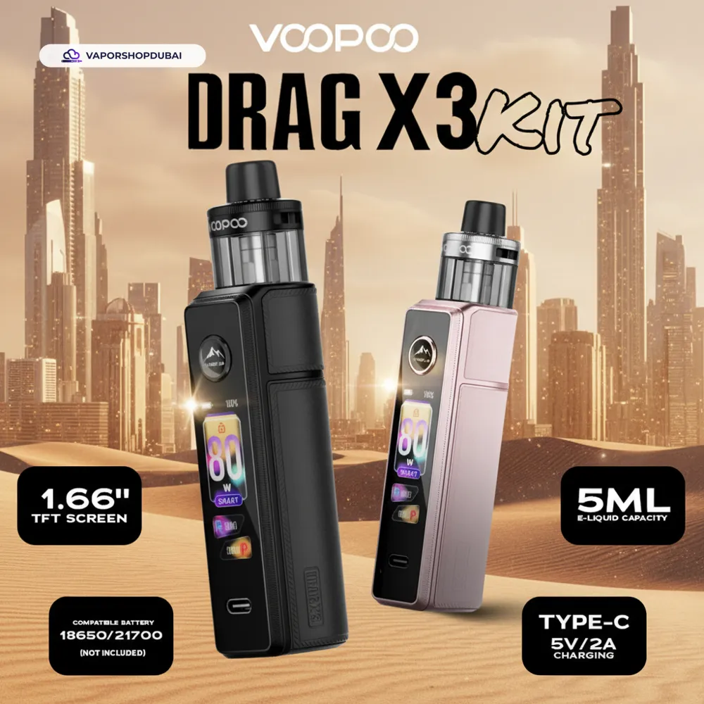 VooPoo Drag X3 Kit 80w Vape Kit In UAE 1 VooPoo Drag X3 Kit 80w In Dubai, UAE