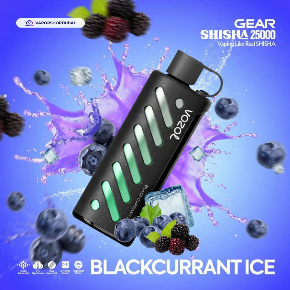 Vozol Gear Shisha 25000 Puffs Disposable Vape In UAE 67 blackcurrant-ice
