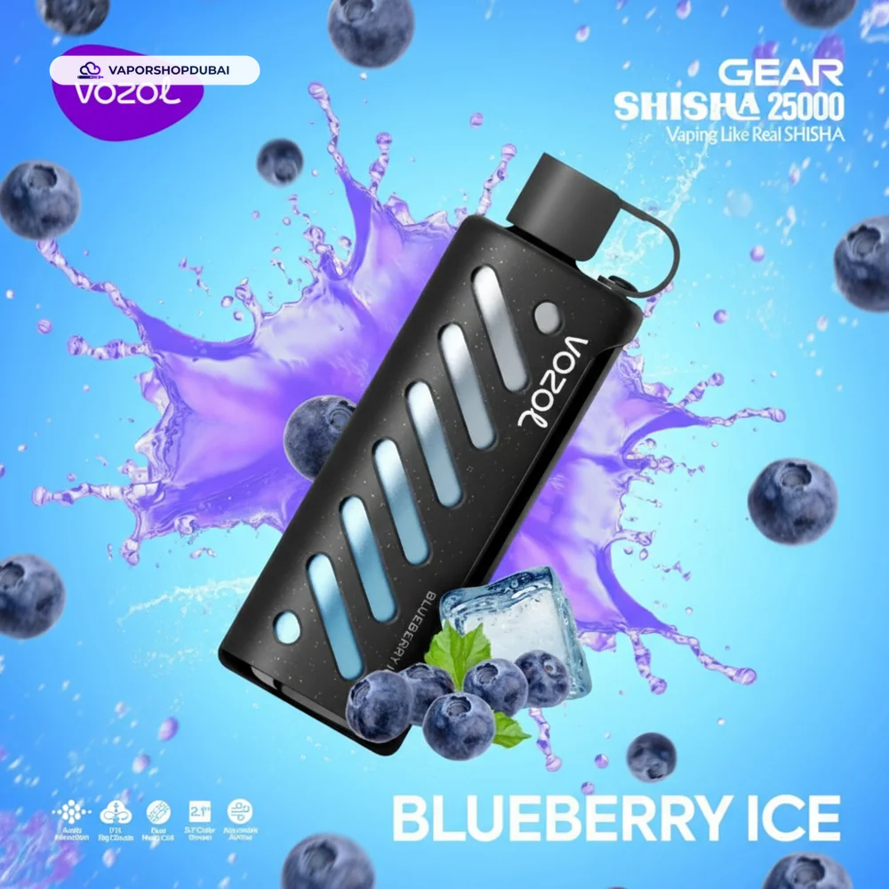 Vozol Gear Shisha 25000 Puffs Disposable Vape In UAE 69 blueberry-ice