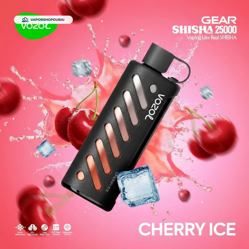 Vozol Gear Shisha 25000 Puffs Disposable Vape In UAE 73 cherry-ice