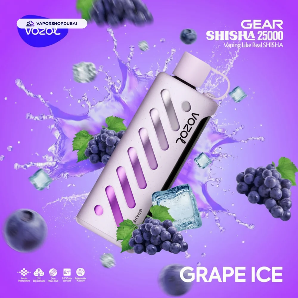 Vozol Gear Shisha 25000 Puffs Disposable Vape In UAE 76 grape-ice