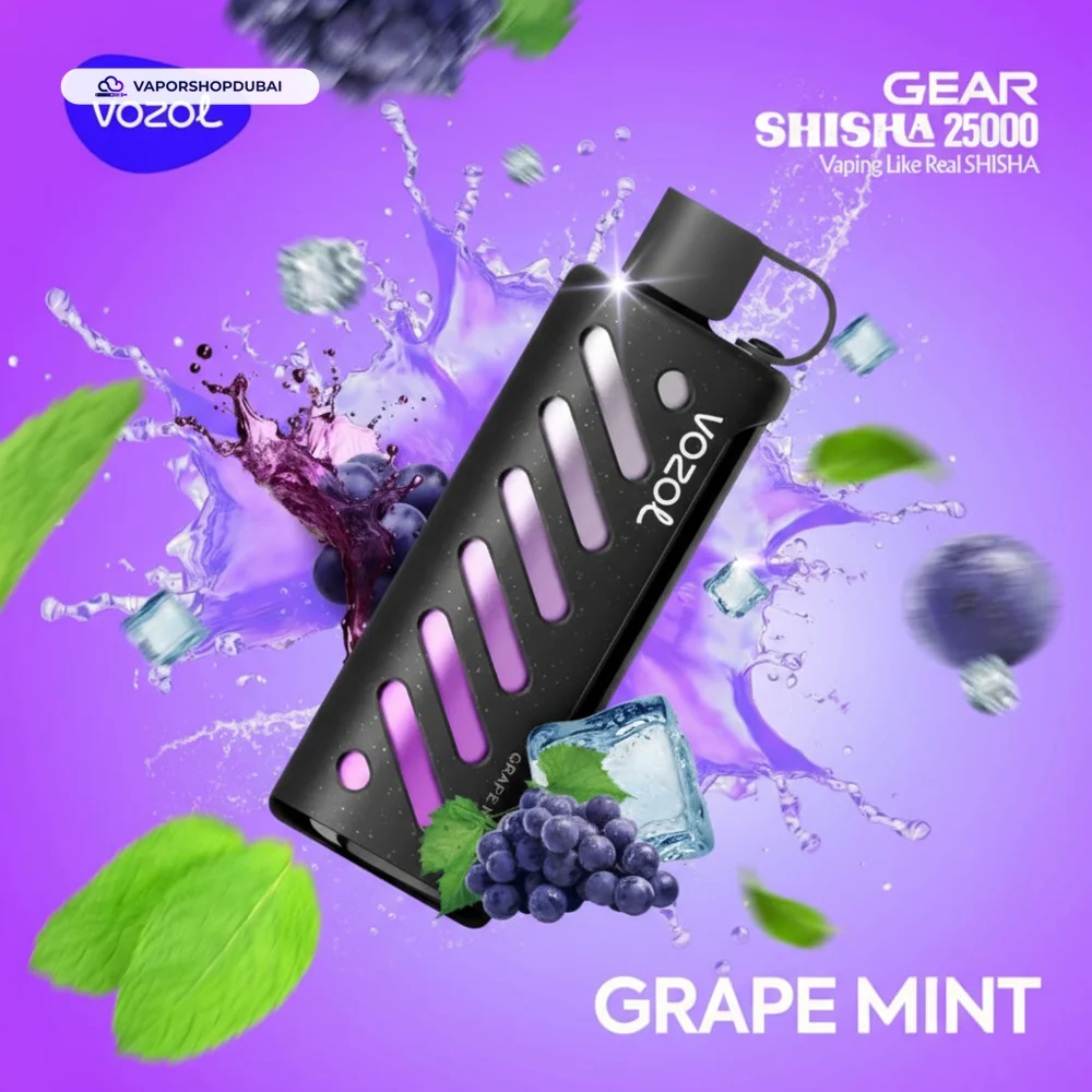 Vozol Gear Shisha 25000 Puffs Disposable Vape In UAE 77 grape-mint