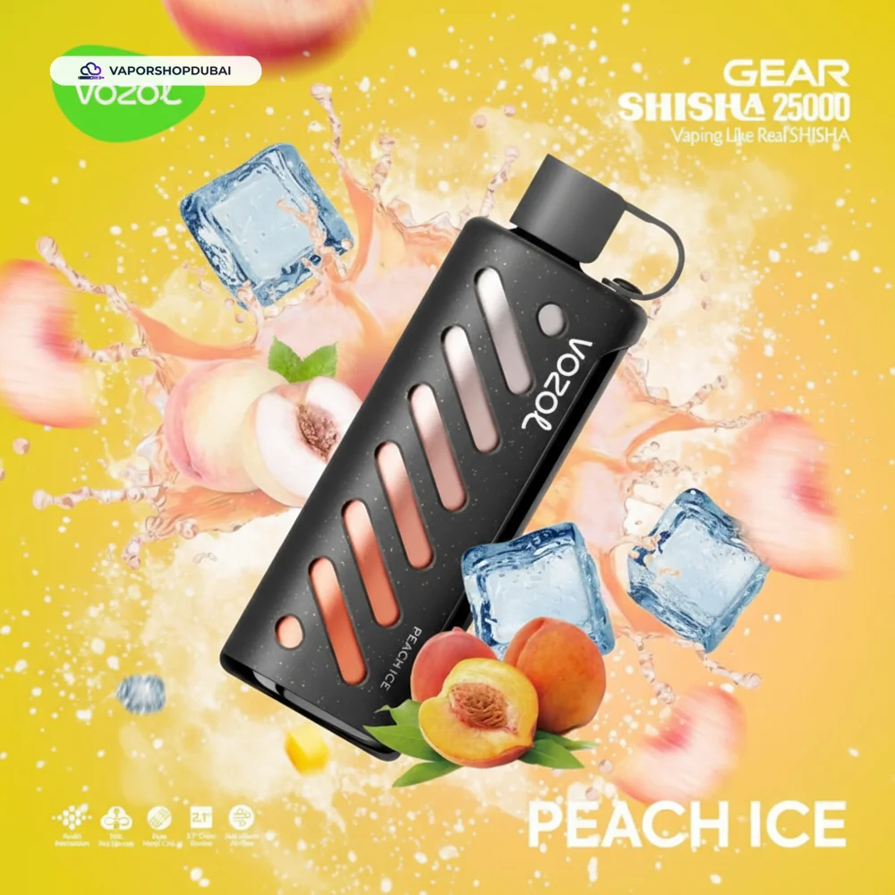 Vozol Gear Shisha 25000 Puffs Disposable Vape In UAE 85 peach-ice