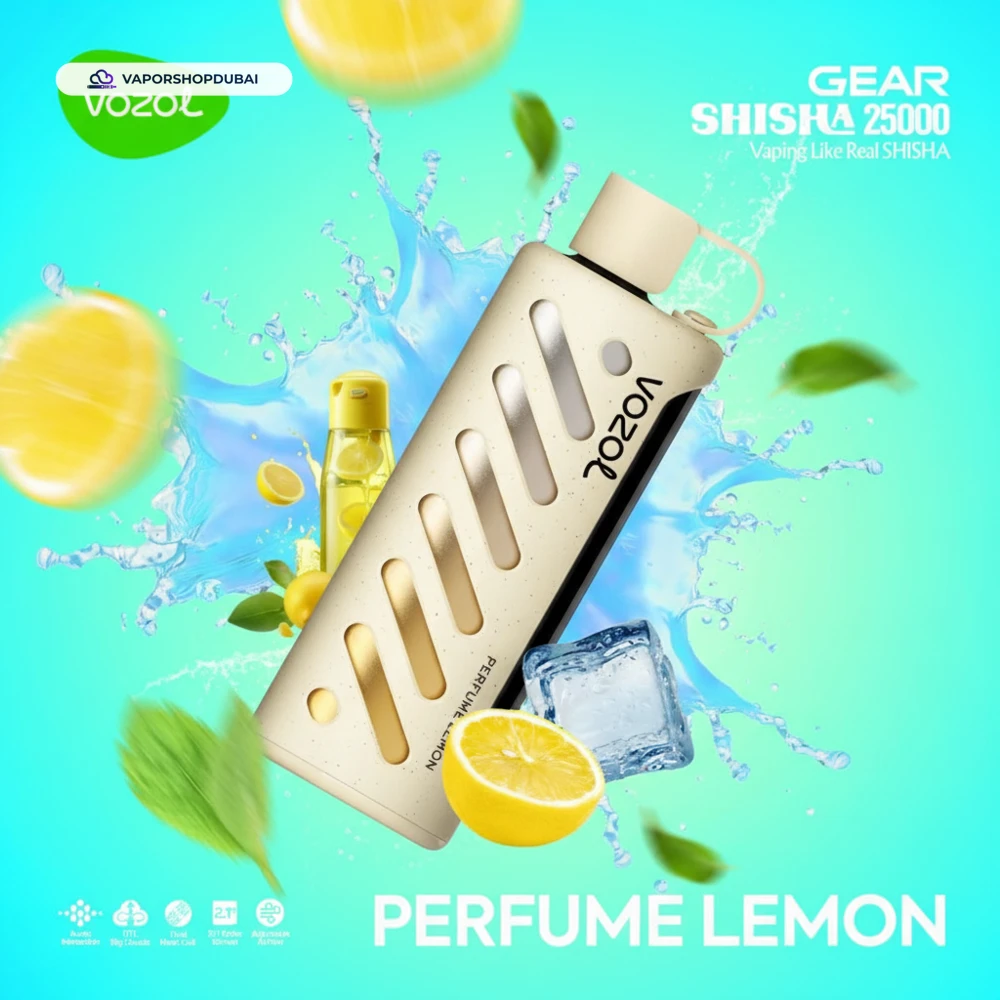 Vozol Gear Shisha 25000 Puffs Disposable Vape In UAE 86 perfume-lemon