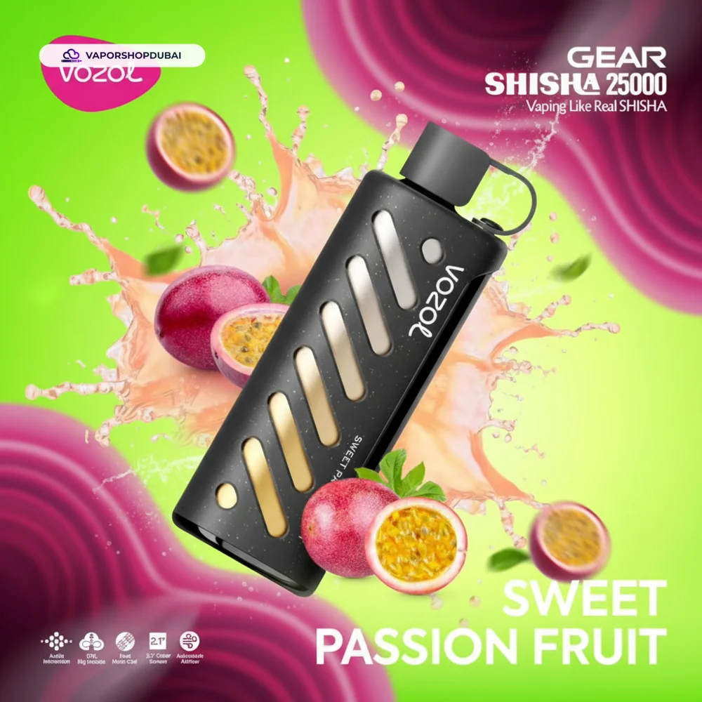 Vozol Gear Shisha 25000 Puffs Disposable Vape In UAE 89 sweet-passion-fruit
