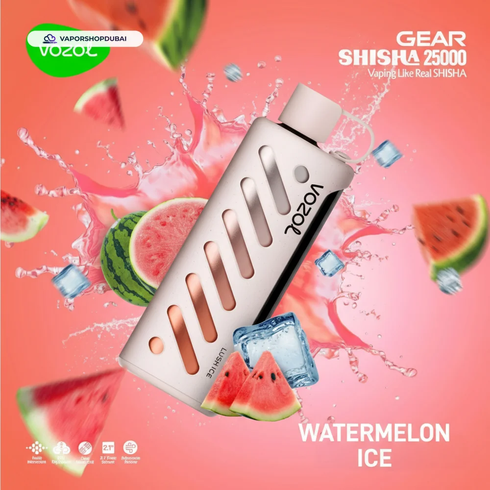 Vozol Gear Shisha 25000 Puffs Disposable Vape In UAE 91 watermelon-ice