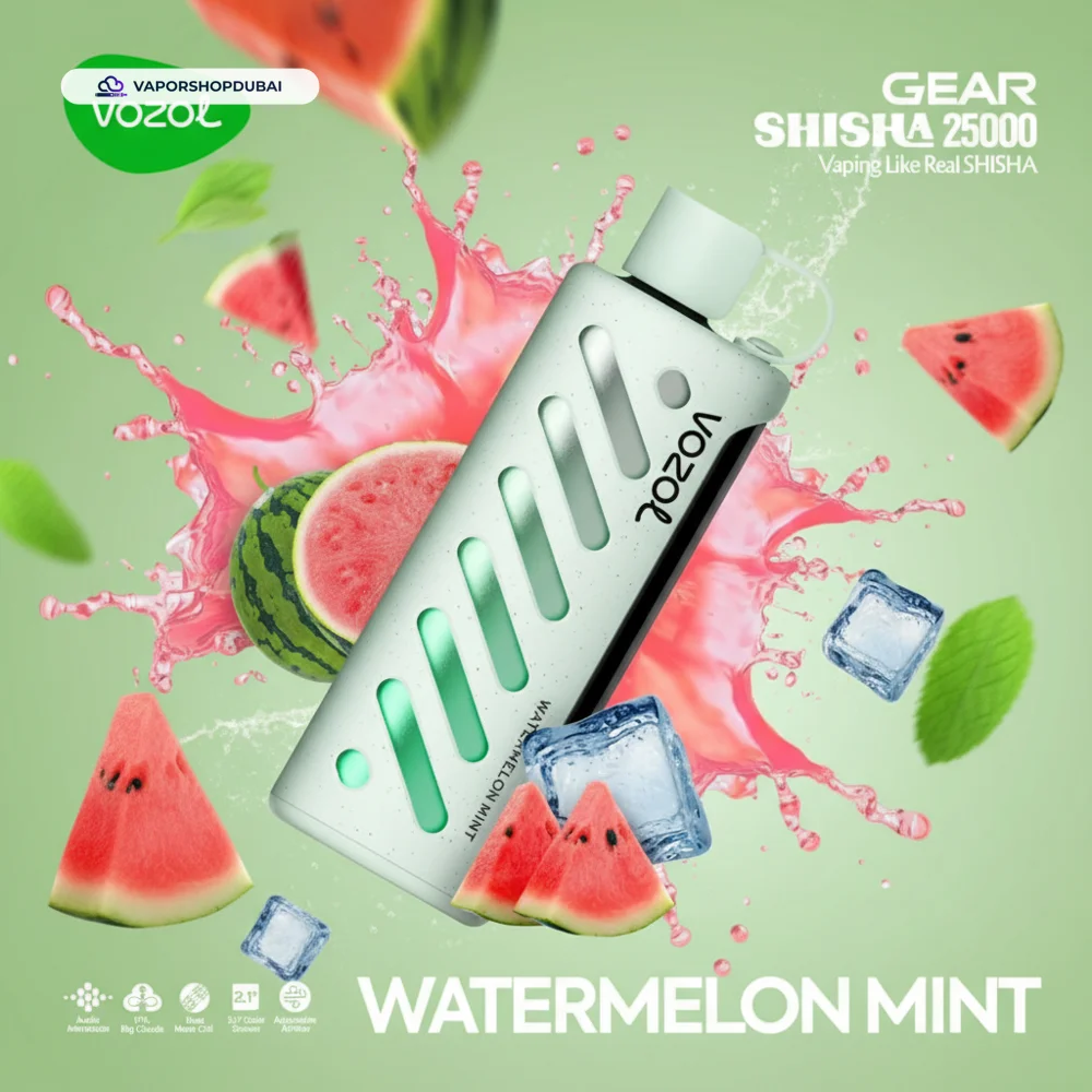 Vozol Gear Shisha 25000 Puffs Disposable Vape In UAE 92 watermelon-mint