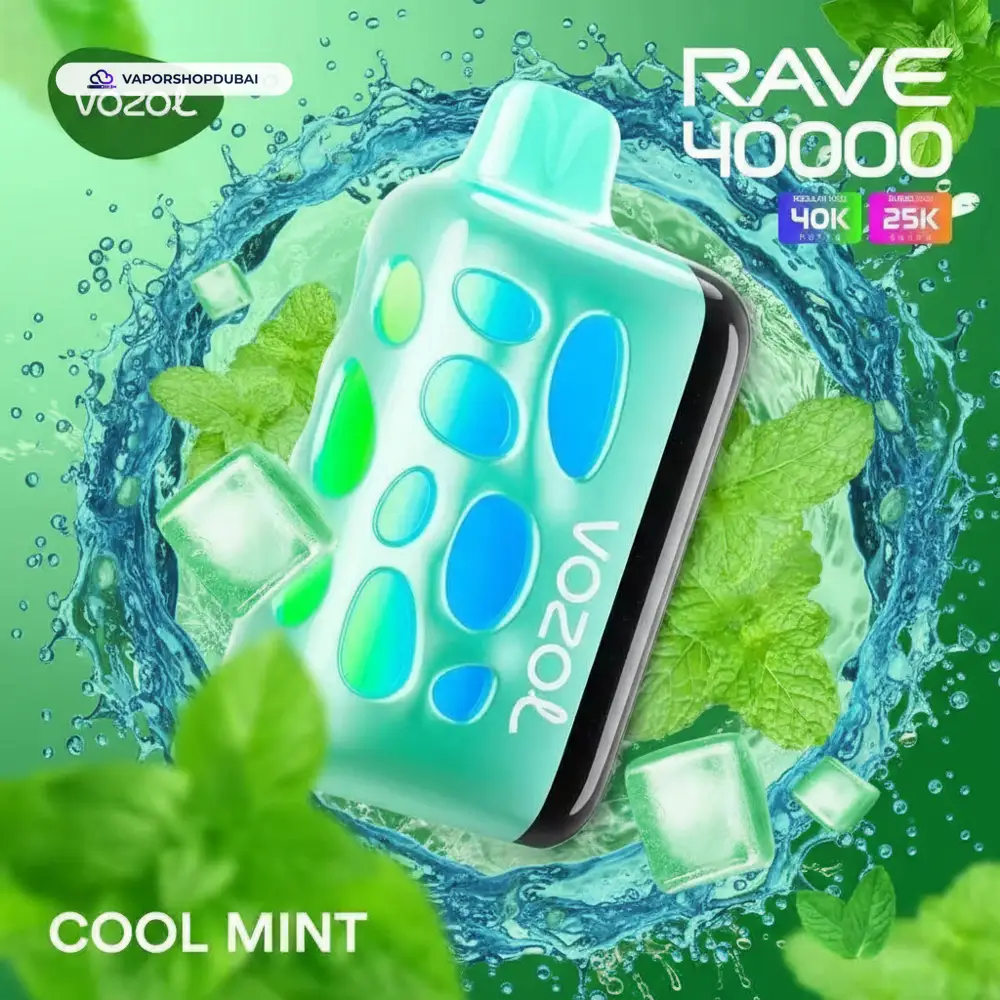 VOZOL RAVE 40000 Puffs Disposable Vape In UAE 45 cool-mint
