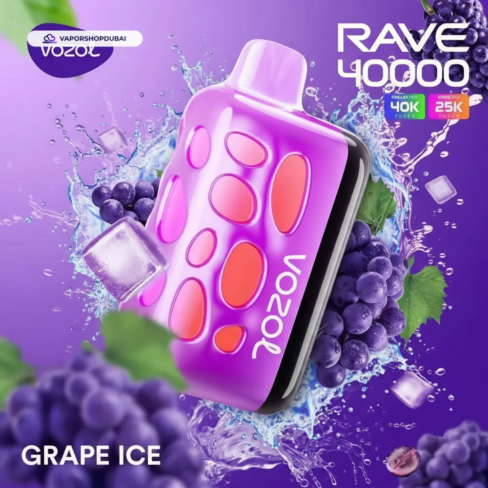 VOZOL RAVE 40000 Puffs Disposable Vape In UAE 47 grape-ice
