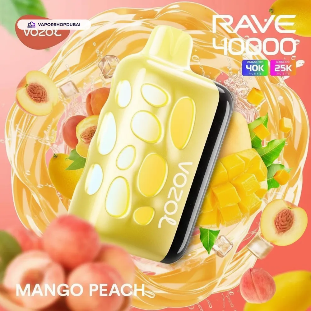 VOZOL RAVE 40000 Puffs Disposable Vape In UAE 50 mango-peach