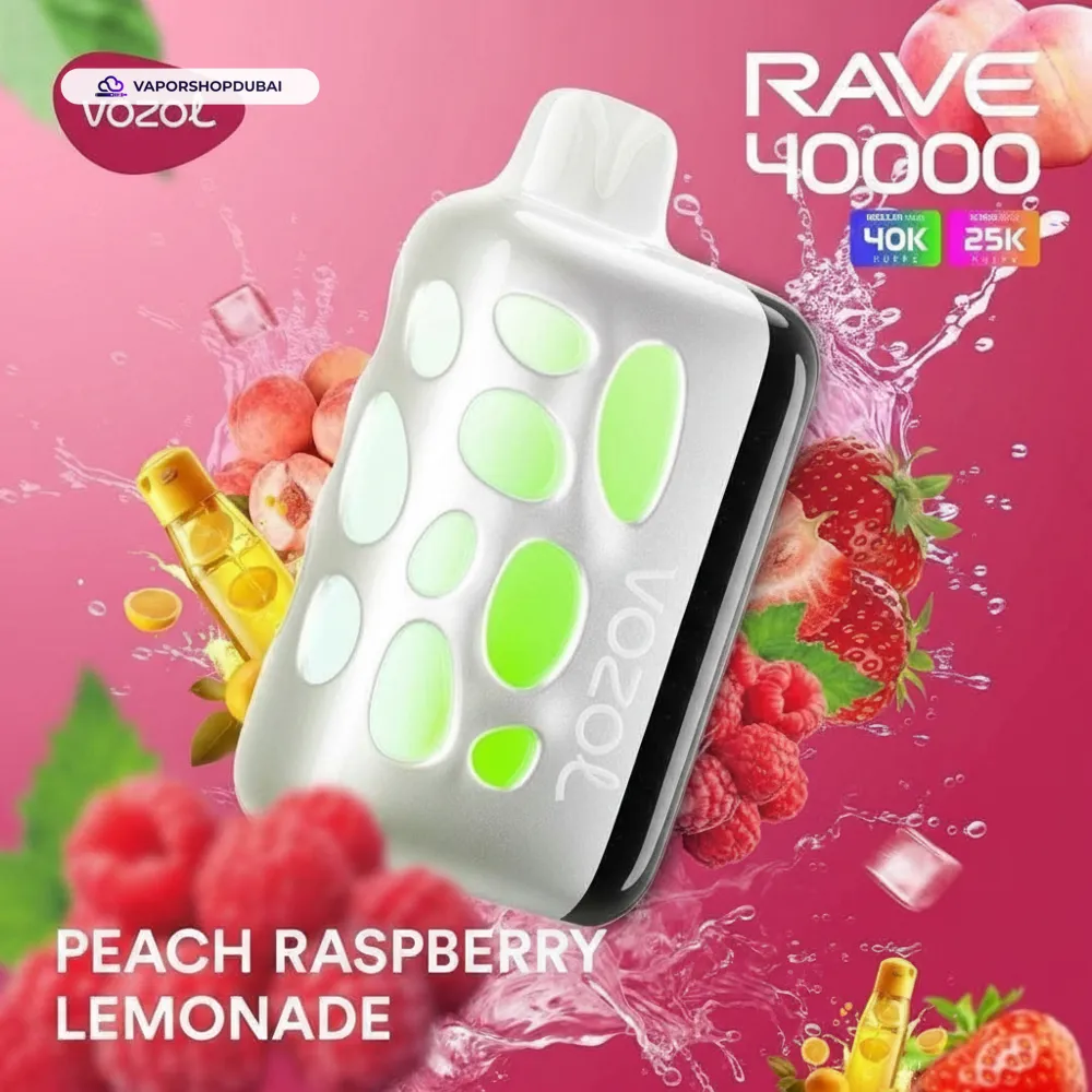 VOZOL RAVE 40000 Puffs Disposable Vape In UAE 52 peach-raspberry-lemonade
