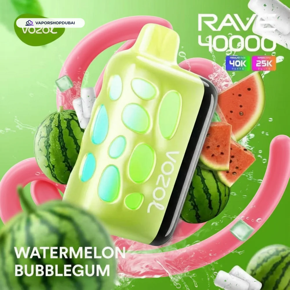 VOZOL RAVE 40000 Puffs Disposable Vape In UAE 58 watermelon-bubblegum