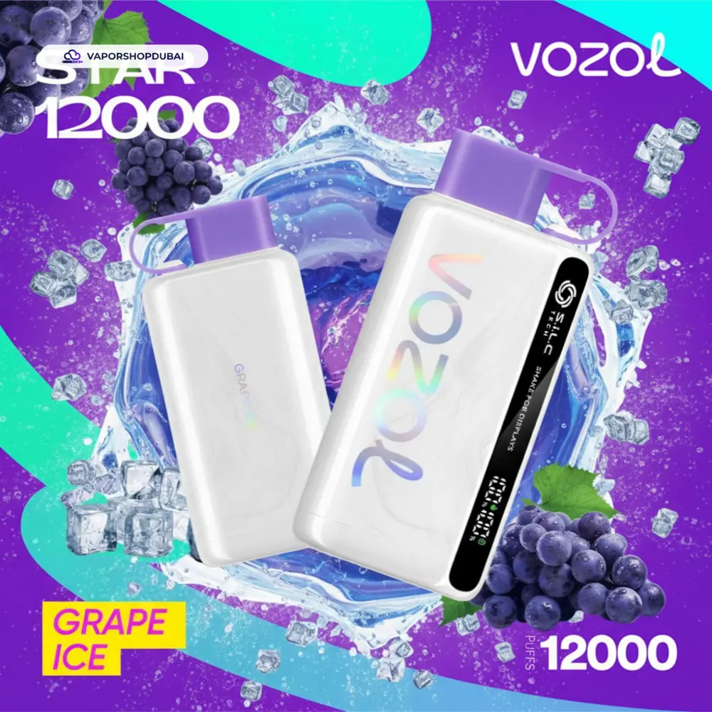 VOZOL STAR 12000 Puffs Disposable Kit Disposable Vape In UAE 47 grape-ice
