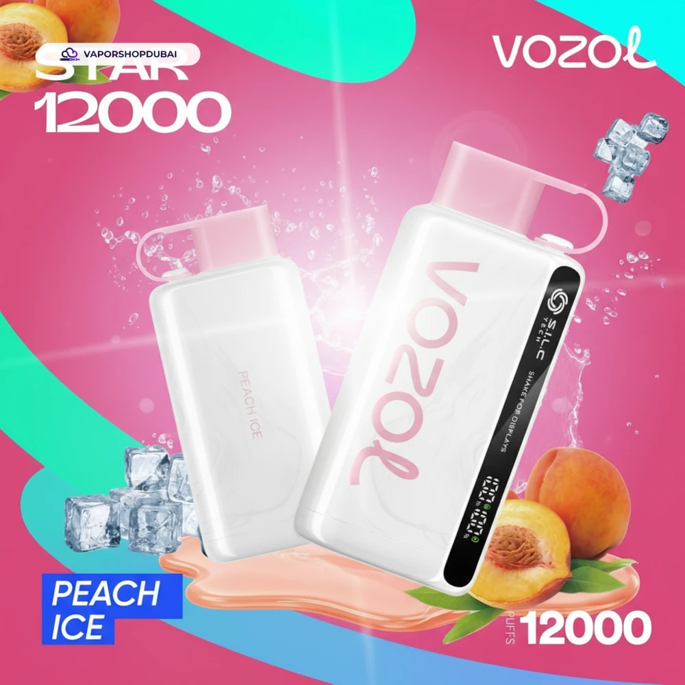 VOZOL STAR 12000 Puffs Disposable Kit Disposable Vape In UAE 50 peach-ice