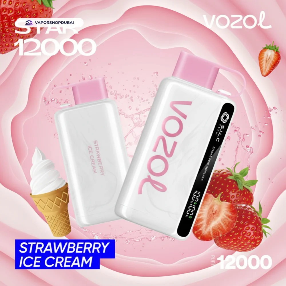 VOZOL STAR 12000 Puffs Disposable Kit Disposable Vape In UAE 54 strawberry-ice-cream