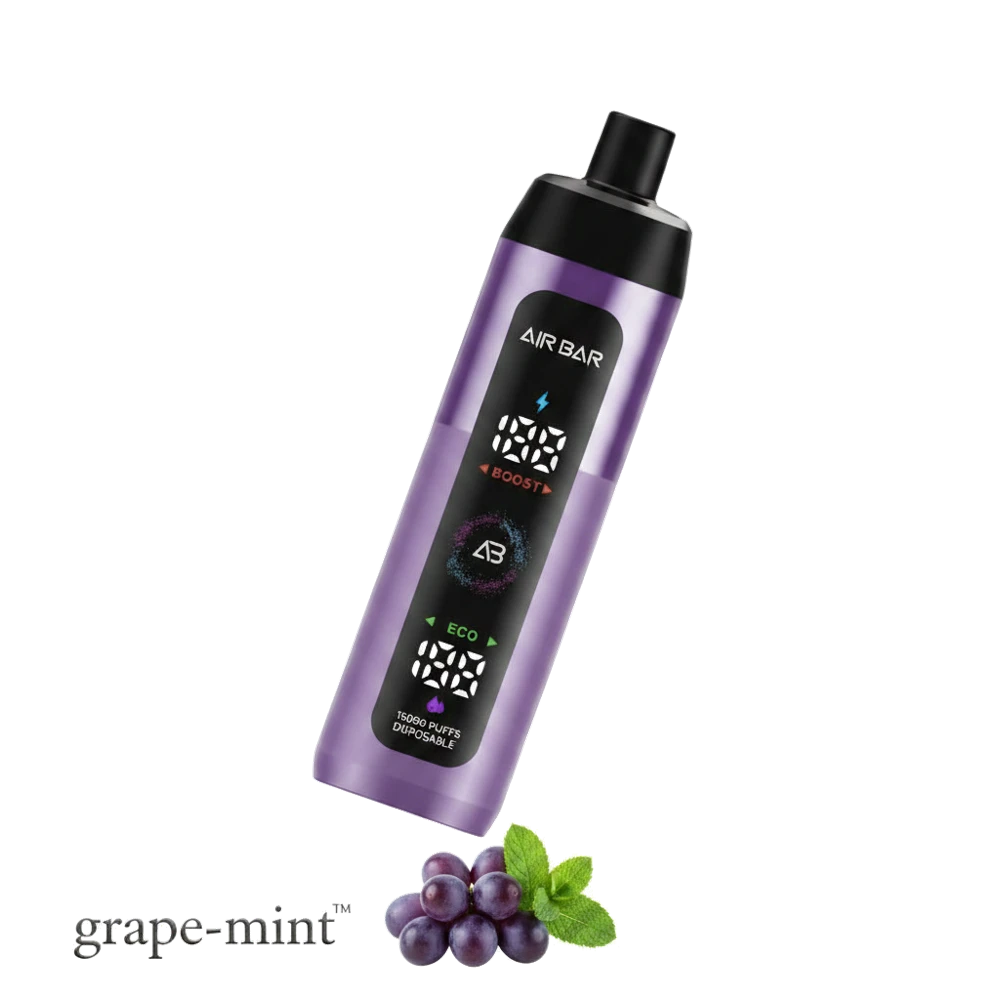 Airbar E Shisha 15000 Puffs Disposable Vape DTL 3MG in the UAE 4 Airbar E Shisha 15000 Puffs Disposable Vape DTL 3MG in the UAE grape-mint premium transparent