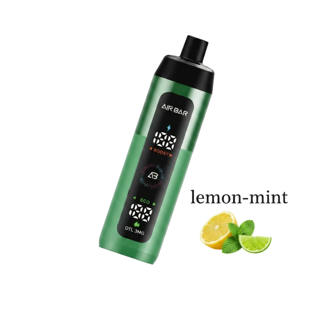Airbar E Shisha 15000 Puffs Disposable Vape DTL 3MG in the UAE 5 Airbar E Shisha 15000 Puffs Disposable Vape DTL 3MG in the UAE lemon-mint premium transparent