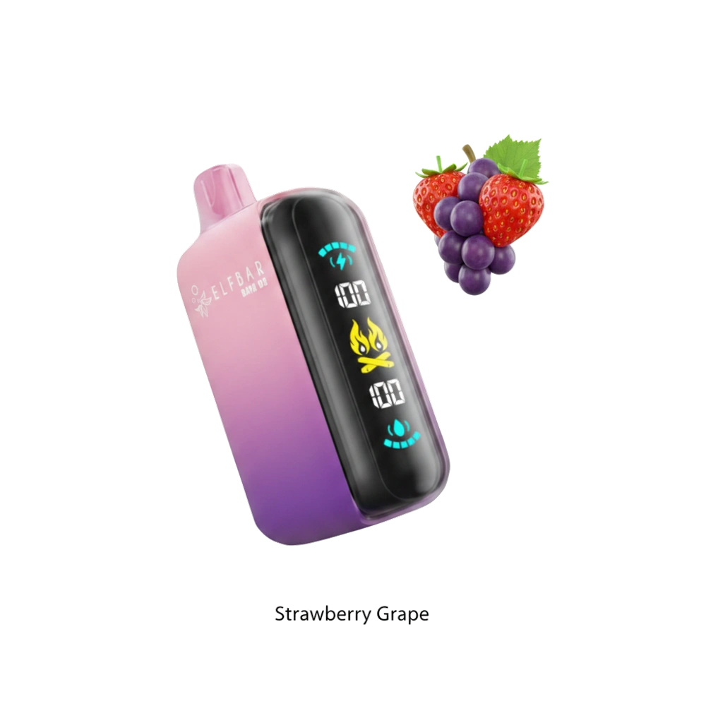 ELFBAR Raya D3 Disposable Vape In UAE 17 ELF Bar Raya D3 Disposable Pod Device (25K Puffs) Strawberry Grape premium transparent