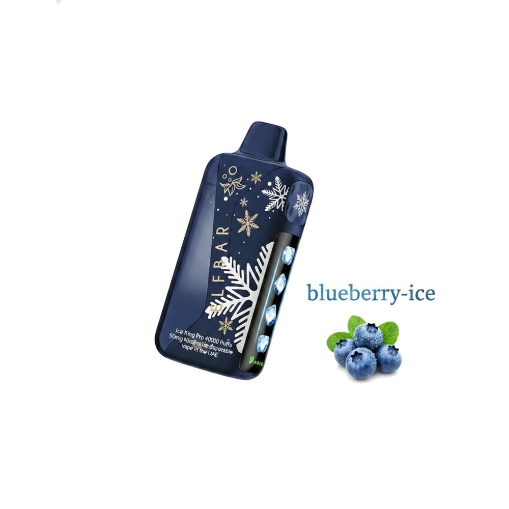 ELFBAR Ice King Pro 40000 Puffs 50mg Nicotine Ice control disposable vape in the UAE 4 ELFBAR Ice King Pro 40000 Puffs 50mg Nicotine Ice control disposable vape in the UAE blueberry-ice premium transparent