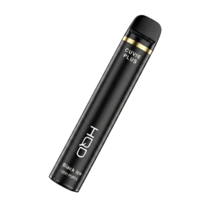 vape shop dubai 15 HQD Black Ice 1200 Puffs Cuvie Plus Disposable Vape 50mg in the UAE premium transparent 45 deg