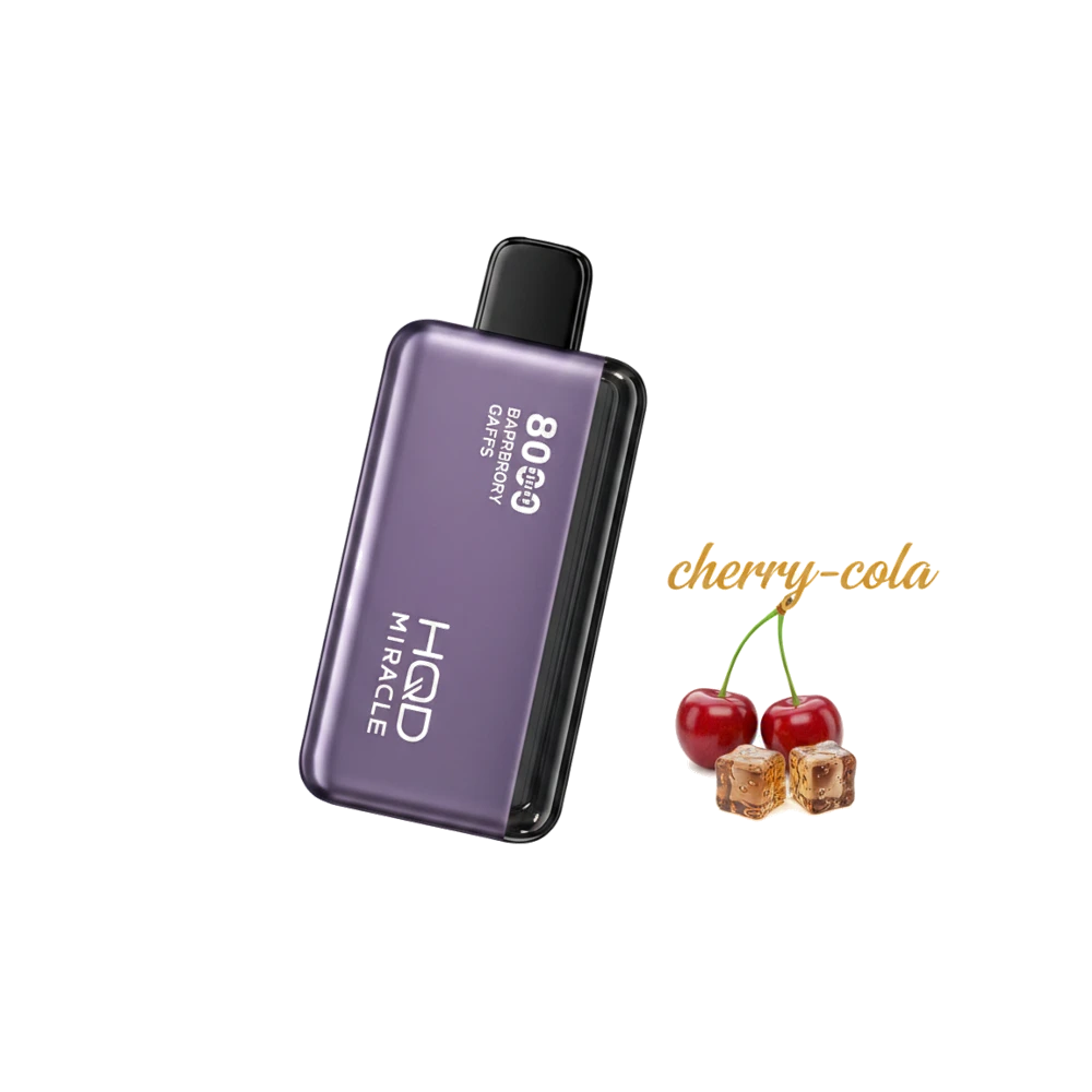 HQD Miracle 8000 Puffs Zero Nicotine (0mg) vape in the UAE 5 HQD Miracle 8000 Puffs Zero Nicotine (0mg) vape in the UAE cherry-cola premium transparent