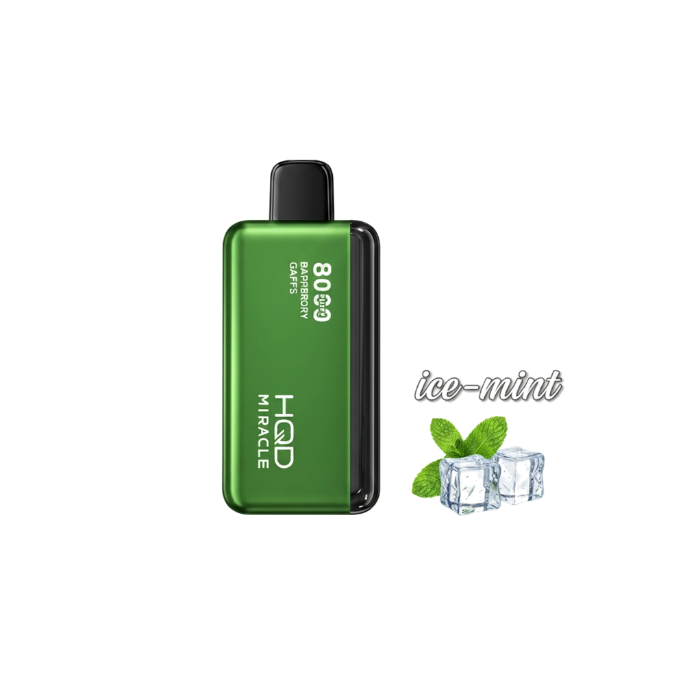 HQD Miracle 8000 Puffs Zero Nicotine (0mg) vape in the UAE 8 HQD Miracle 8000 Puffs Zero Nicotine (0mg) vape in the UAE ice-mint premium transparent