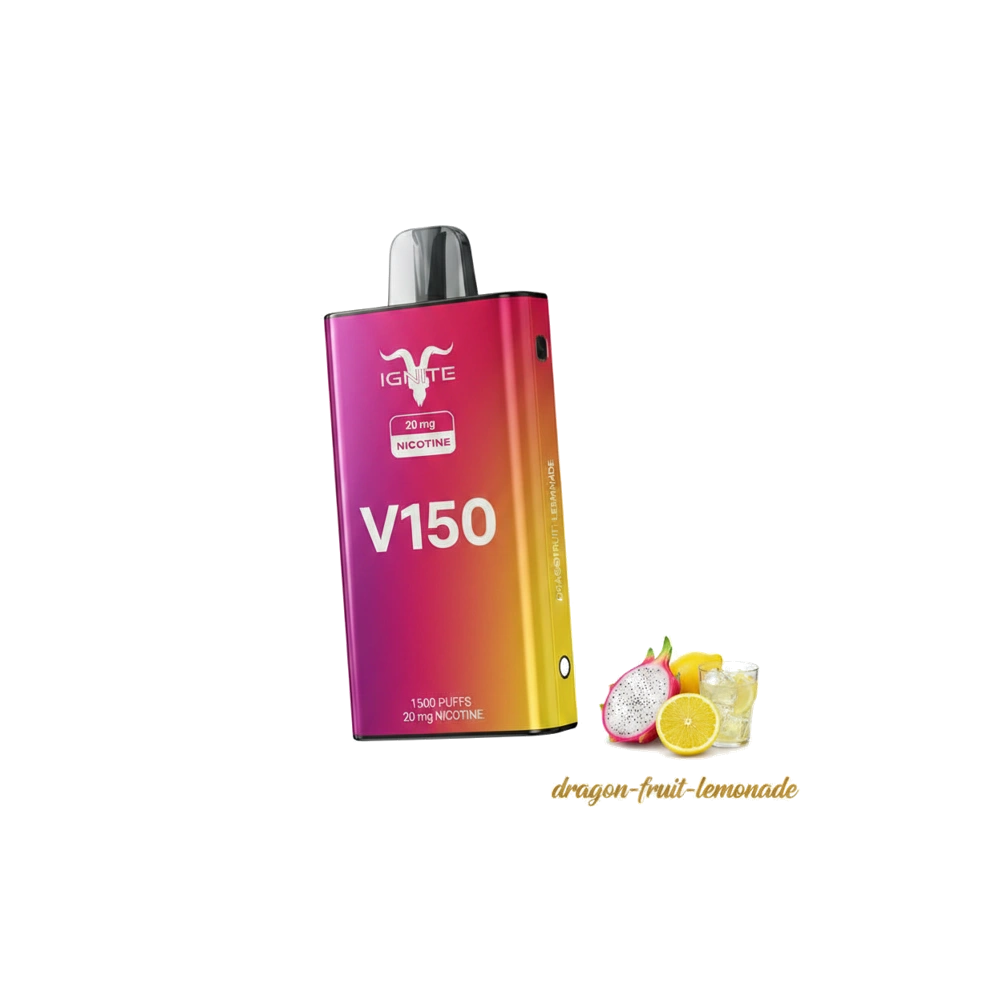IGNITE V150 1500 puffs Disposable Vape 20mg In UAE 2 IGNITE V150 1500 puffs Disposable Vape 20mg In UAE dragon-fruit-lemonade premium transparent
