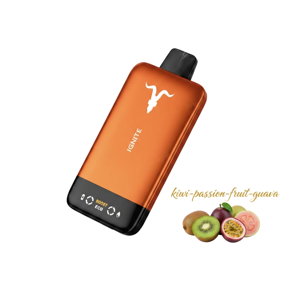IGNITE V155 15500 puff Vape Ultra Slim Pod Kit 5 IGNITE V155 15500puffs Disposable Vape Ultra Slim Pod Kit in the UAE kiwi-passion-fruit-guava premium transparent