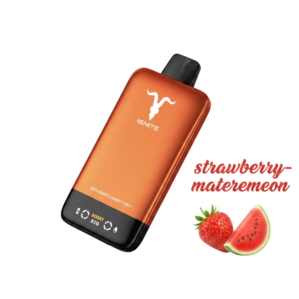 IGNITE V155 15500 puff Vape Ultra Slim Pod Kit 8 IGNITE V155 15500puffs Disposable Vape Ultra Slim Pod Kit in the UAE strawberry-watermelon premium transparent