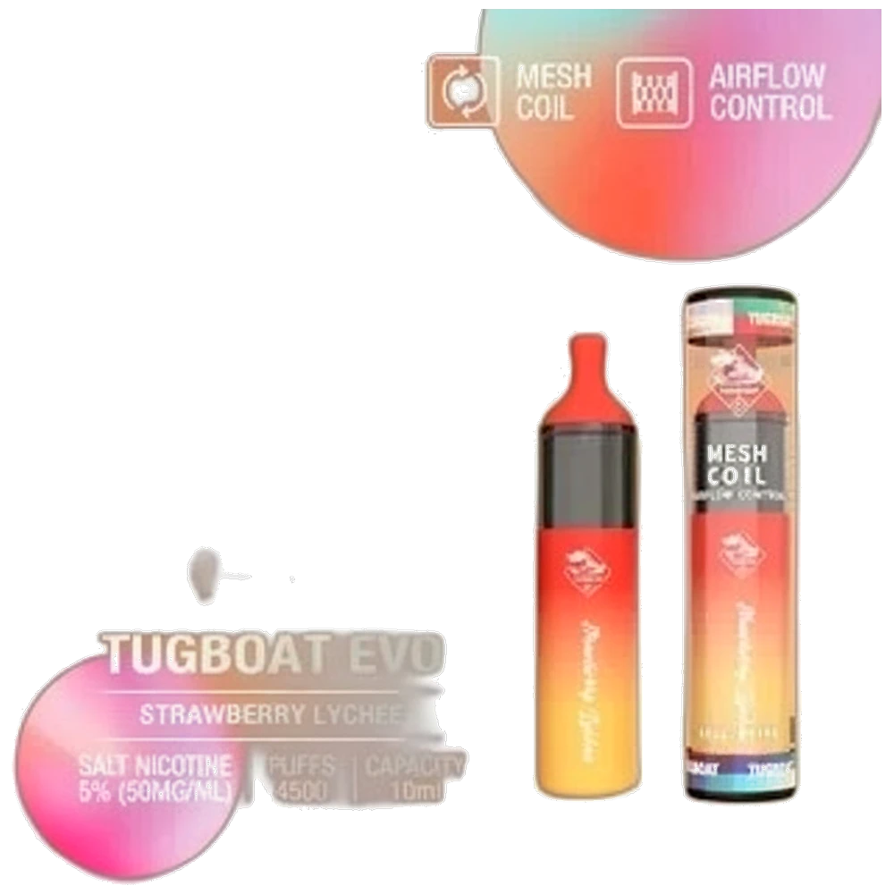 TUGBOAT EVO Disposable Vape In UAE TUGBOAT EVO Dubai premium transparent